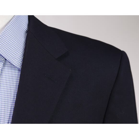 Hickey Freeman Navy Blue Blazer Metal Logo Buttons Jacket Wool 40R - Picture 3 of 8